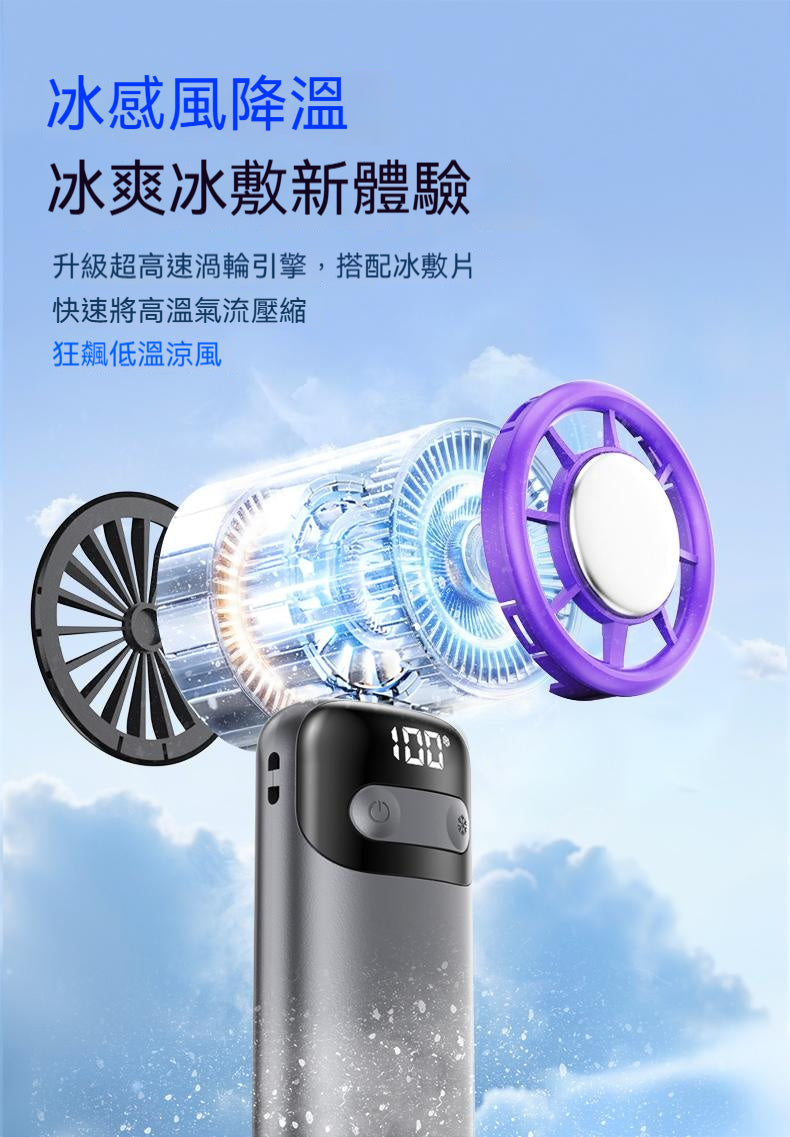 酷公館，高速冰敷，手持風扇，可折疊掛脖，桌面充電，戶外靜音，大風力，小風炮