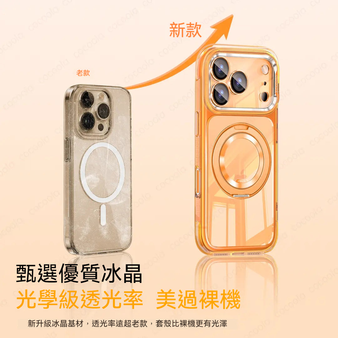 cocoola，適用蘋果iPhone17promax，支架手機殼，16pro，全包防摔，透明矽膠
