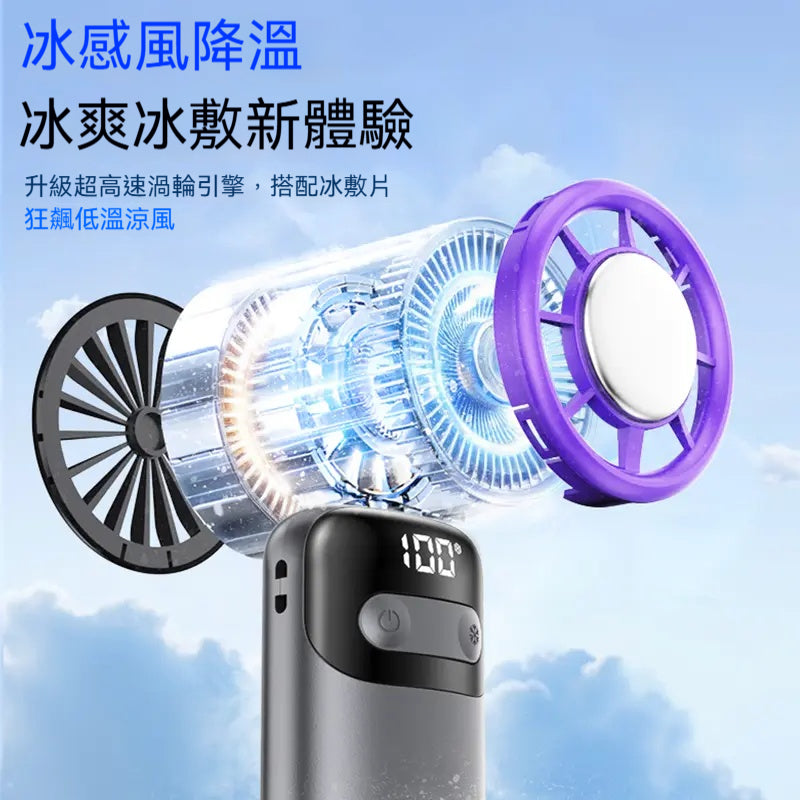 酷公館，高速冰敷，手持風扇，可折疊掛脖，桌面充電，戶外靜音，大風力，小風炮