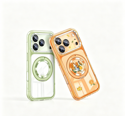 cocoola，適用蘋果iPhone17promax，支架手機殼，16pro，全包防摔，透明矽膠