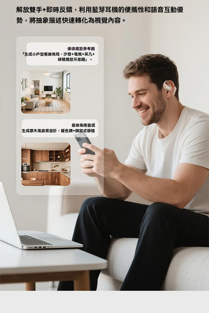 【限時降價】SANSUI_山水，2025年新款，W12，可外放，多語種，同聲傳譯翻譯，智慧耳機